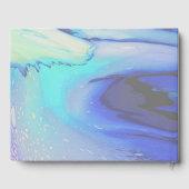 モダン海ウォーターブルー抽象芸術ビーチ結婚式 ゲストブック (裏面)