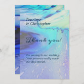 モダン海ウォーターブルー抽象芸術ビーチ結婚式 サンキューカード (正面/裏面)