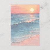 モダン海サンセットウォーターカラービーチ結婚式 エンクロージャーカード (裏面)