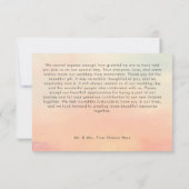 モダン海サンセットウォーターカラービーチ結婚式 サンキューカード (裏面)