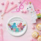 モダン海ツイたこ水色カラフル ペーパープレート (パーティー)