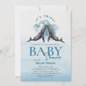 モダン海ツイ素朴ンベビーシャワー招待状 招待状 (正面)