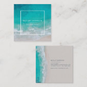 モダン海ビーチタイポグラフィ スクエア名刺 (正面/裏面)