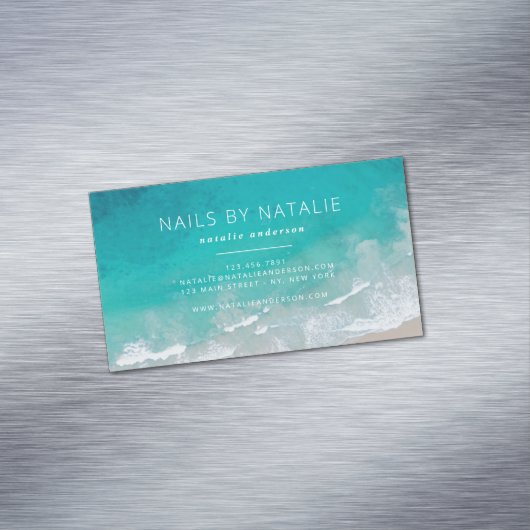 モダン海ビーチタイポグラフィ マグネット名刺 (インサイチュ)