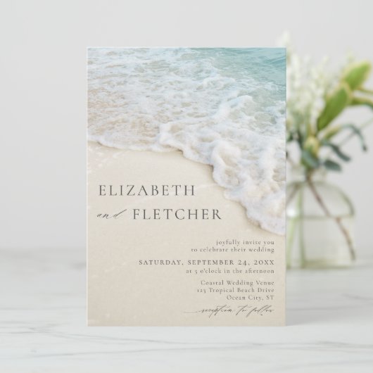 モダン海ビーチ先結婚式招待状 招待状 (スタンド正面)