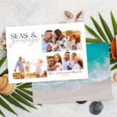 モダン海ビーチ数々の写真クリスマス シーズンカード