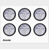 モダン海ブルーきらめくグリッター製品ラベル ラウンドシール (シート)