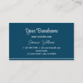 モダン海ブルーライトグレーストライププロフェッショナル 名刺 (裏面)