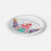 モダン海ベビータコ水色カラフル ペーパープレート (アングル)