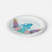 モダン海ベビータコ水色カラフル ペーパープレート (アングル)