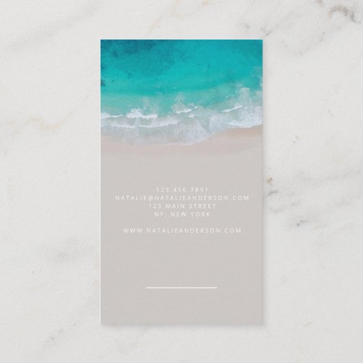 モダン海ミニマルビーチタイポグラフィシックビジネス 名刺 (裏面)