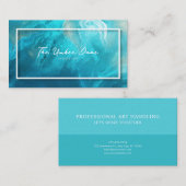 モダン海抽象芸術ティール（緑がかった色）及び金ゴールド 名刺 (正面/裏面)