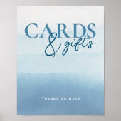 モダン海'水カラー赤ちゃんシャワーカード&ギフト ポスター (正面)