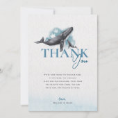 モダン海素朴フラット垂直ベビーシャワー サンキューカード (正面)