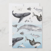 モダン海素朴フラット垂直ベビーシャワー サンキューカード (裏面)