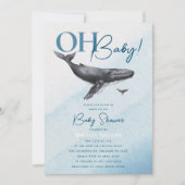 モダン海素朴ベイビーシャワーああベビー! 招待状 (正面)