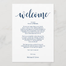 モダン海軍素朴、歓迎および旅程カード