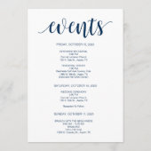 モダン海軍素朴、歓迎および旅程カード プログラム (裏面)