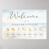 モダン海辺の水結婚色のイベント ポスター (正面)