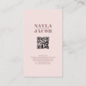 モダン消音した紫市松模様にのパターンQRコード 名刺 (裏面)