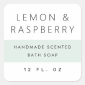 モダン淡い色の粉の海グリーンカラーブロック製品 スクエアシール (正面)