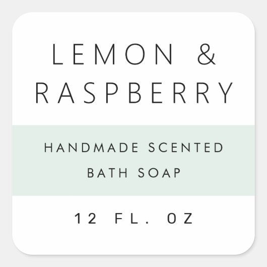 モダン淡い色の粉の海グリーンカラーブロック製品 スクエアシール (正面)