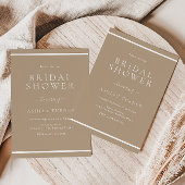 モダン淡い色の縁どブライダルシャワー 招待状