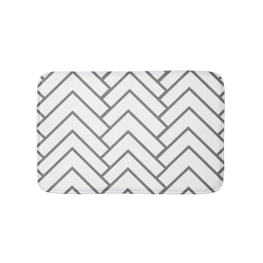 モダン深いグレー幾何学デザインパターン バスマット (正面)