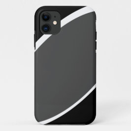 モダン深いグレー白カーブ黒の背景 iPhone 11 ケース