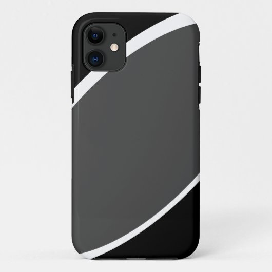 モダン深いグレー白カーブ黒の背景 Case-Mate iPhoneケース (裏面)