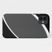モダン深いグレー白カーブ黒の背景 Case-Mate iPhoneケース (裏面(横))