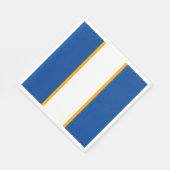 モダン深いブルーホワイトオレンジレーシングストライプズ スタンダードランチョンナプキン (角)