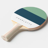 モダン深いブルー3トーン（名前あり） 卓球ラケット (正面アングル)