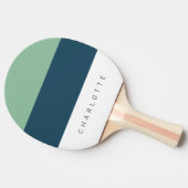 モダン深いブルー3トーン（名前あり） 卓球ラケット (横)