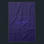 モダン深い紫色 |名カッコいい前&モノグラム キッチンタオル<br><div class="desc">名モダンモノグラムの前またはブランド</div>