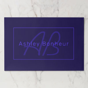 モダン深い紫色  名カッコいい前&モノグラム ペーパーパッド