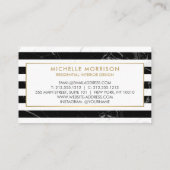 モダン混合大理石ストライプインテリア設計者 名刺 (裏面)