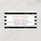 モダン混合大理石ストライプインテリア設計者 名刺 (裏面)