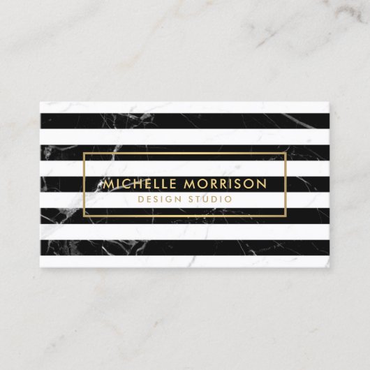 モダン混合大理石ストライプインテリア設計者 名刺 (正面)