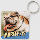 モダン漫画シンプルクールカスタムPet Photo キーホルダー (裏面)