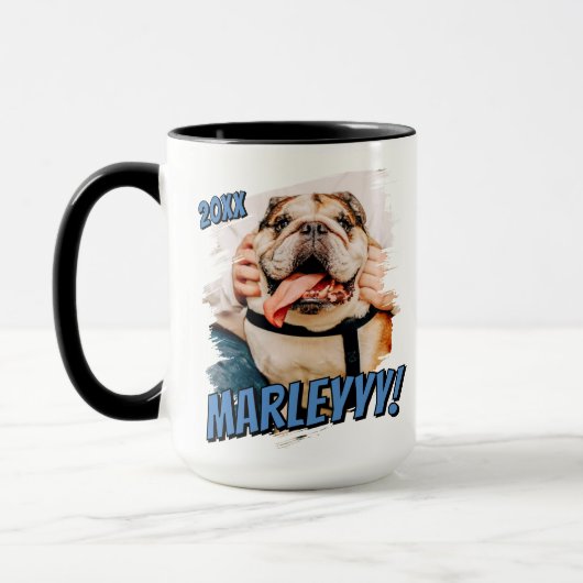 モダン漫画シンプルグランジカスタムPet Photo マグカップ (左)