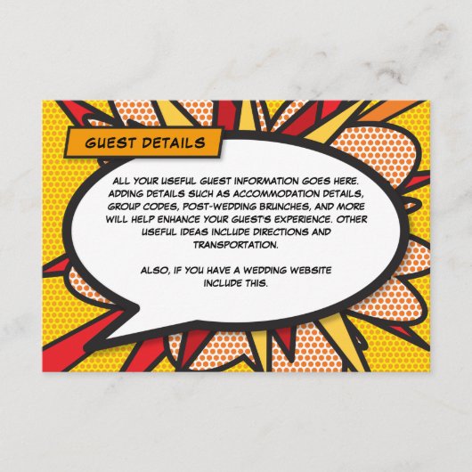 モダン漫画ブック結婚の宿泊詳細 エンクロージャーカード (正面)