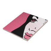 モダン漫画ポップ・アートのブックアートオブウーマン顔 タイル (側面)