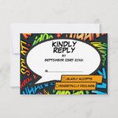 モダン漫画書結婚の 出欠カード (正面)