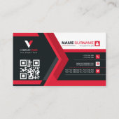 モダン濃い赤エレガント 名刺 (裏面)