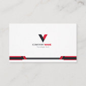 モダン濃い赤エレガント 名刺 (正面)