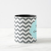 モダン灰色の白いシボ最高のシオ マグカップ (中央)