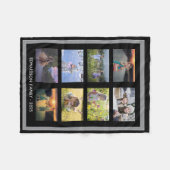 モダン灰色の黒い家族の写真集モノグラムの フリースブランケット (正面(横))