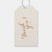 モダン灰色シボ幾何模様モノグラム ギフトタグ (裏面)