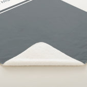 モダン炭シンプルパーソナライズされた名 シェルパブランケット (3/4)